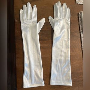 Etsy light Ivory Satin Gloves- 22”
